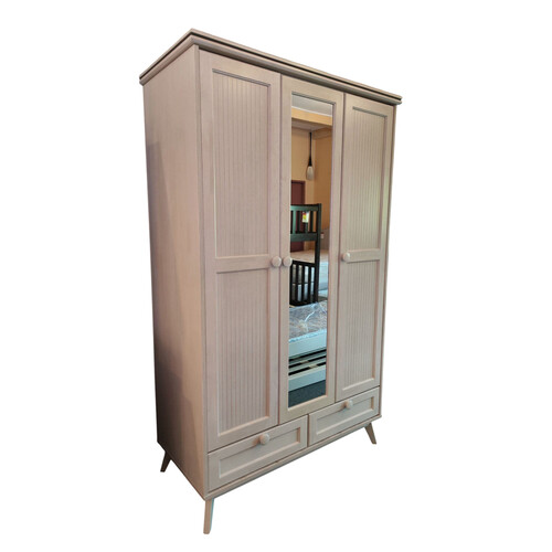 SN 8040 3W 3 DOOR WARDROBE-WHITEWASH